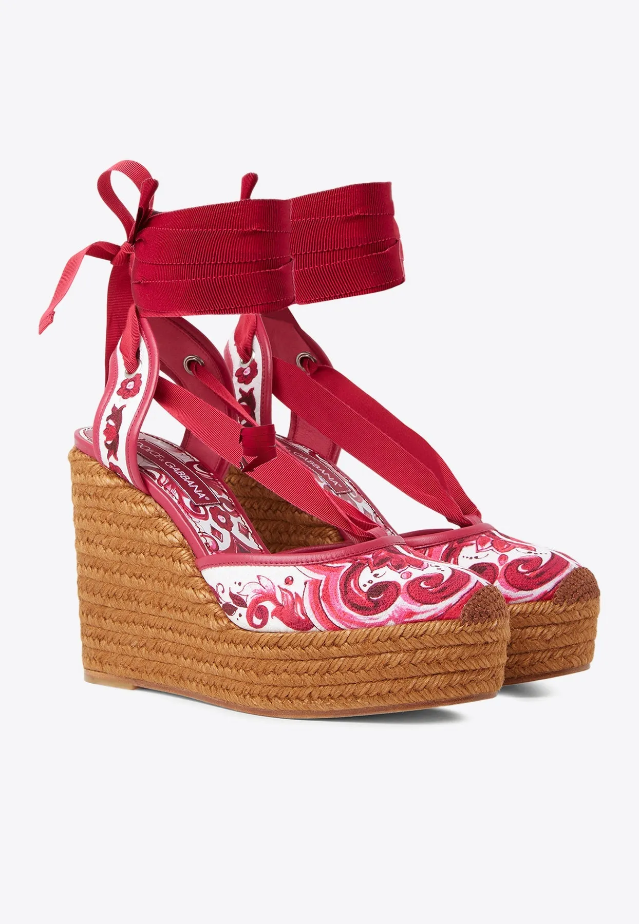 130 Printed Brocade Wedge Pumps