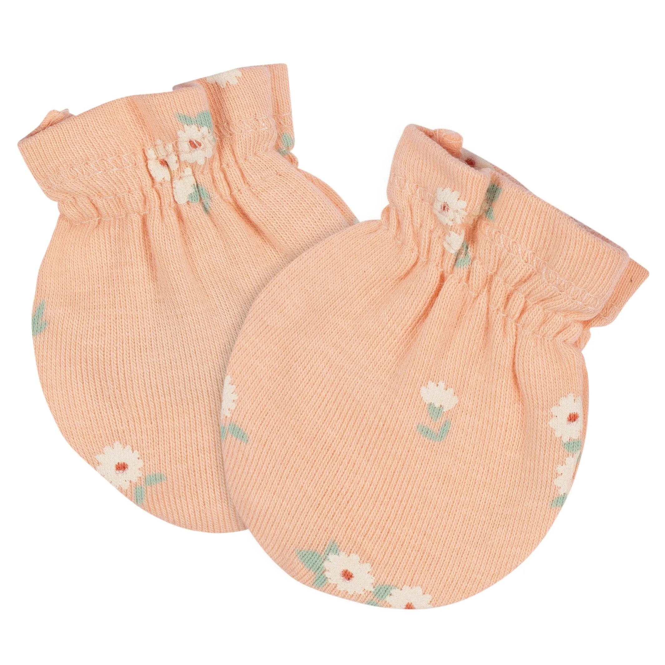 4-Piece Baby Girls Wildflower Cap & Mitten Set