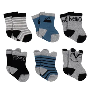 6-Pack Baby Boys Comfy Stretch Badger Wiggle Proof® Socks