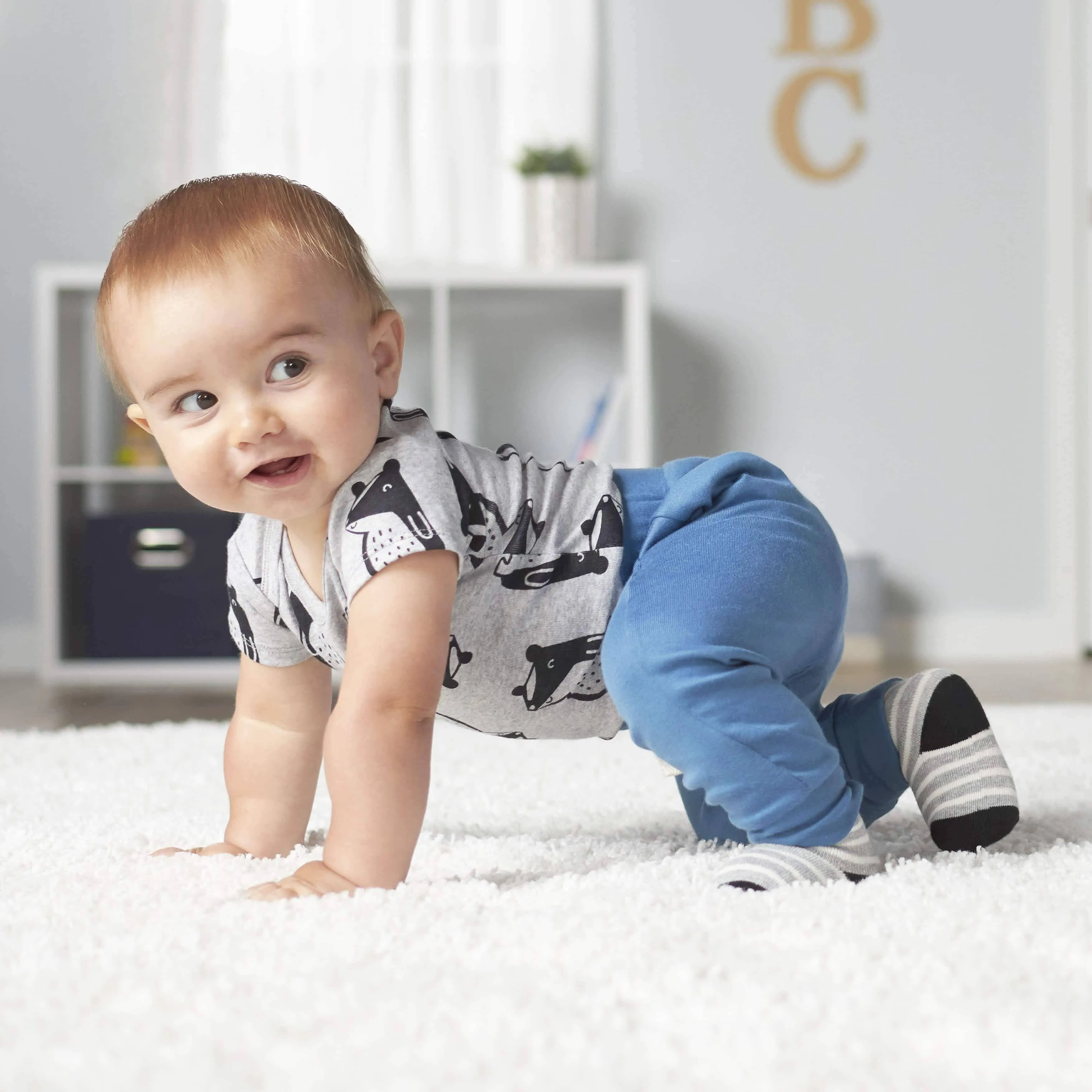 6-Pack Baby Boys Comfy Stretch Badger Wiggle Proof® Socks