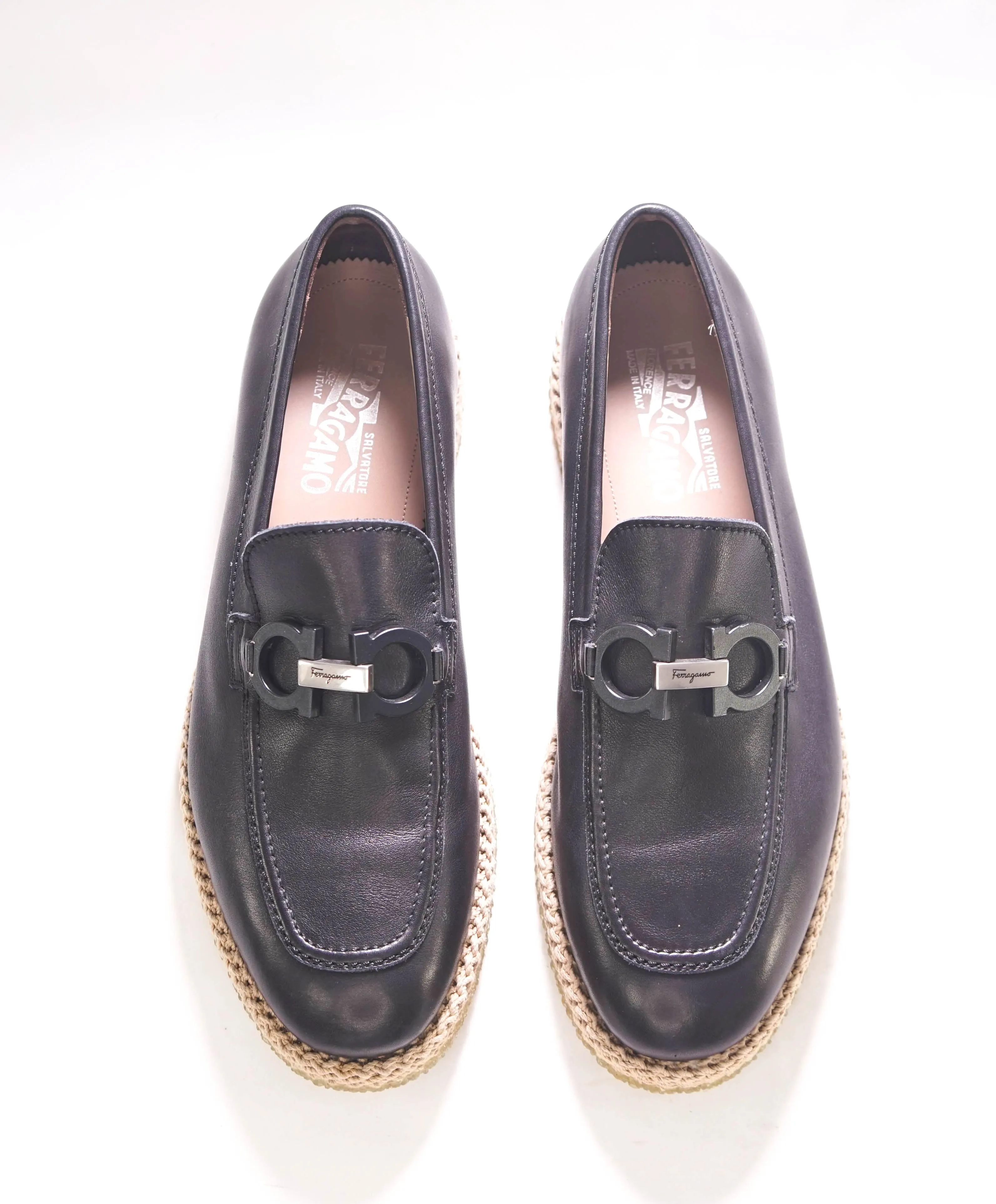 $895 SALVATORE FERRAGAMO - *ARINOS* Black Espadrille Woven Summer Loafer/Sneaker - 10 M US