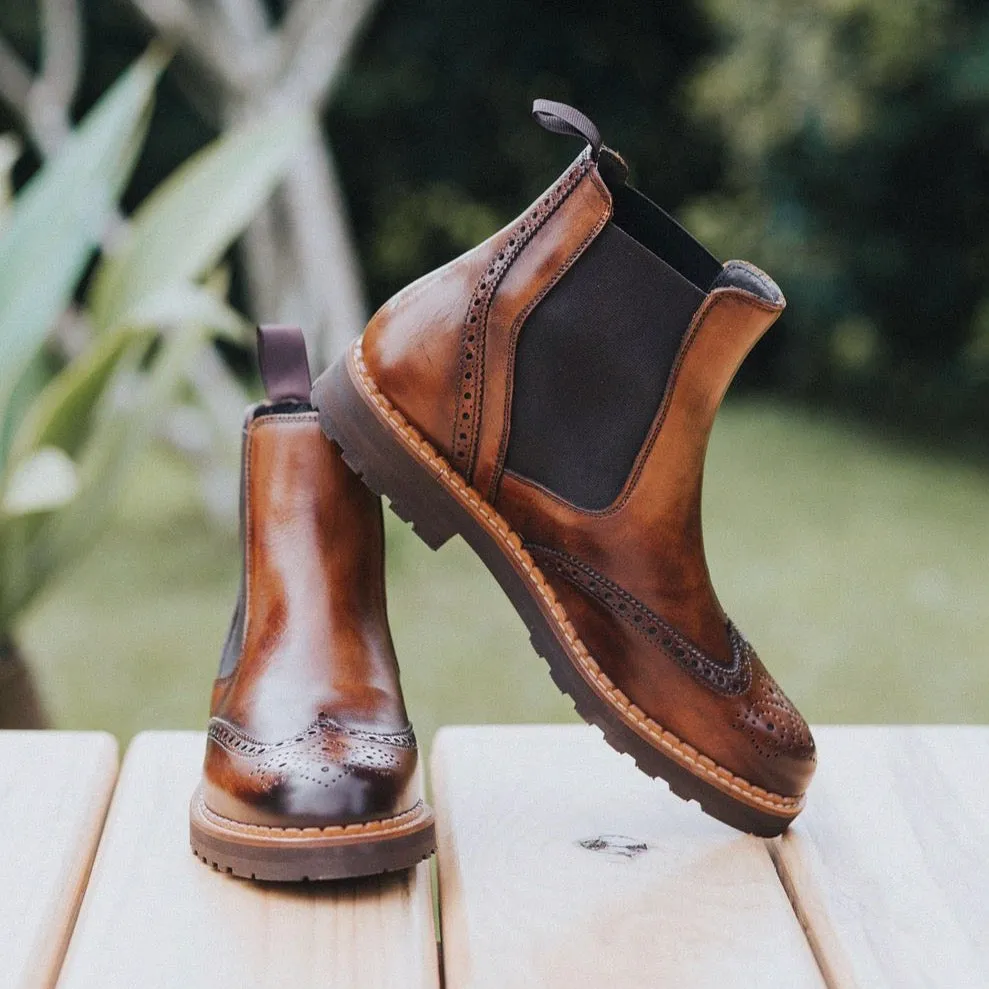 Abril Chelsea & Oxford Boots - Brownie Leather