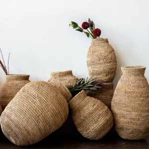 African Statement Buhera Woven Cane Floor Basket