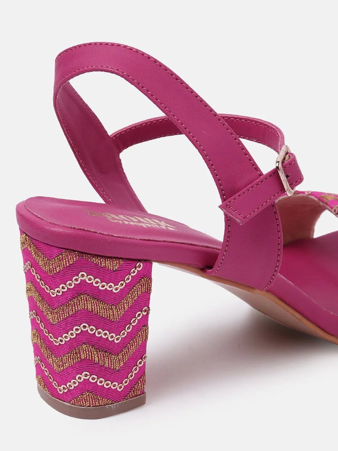 Anouk Women Woven Design Ethnic Embellished Block Heels