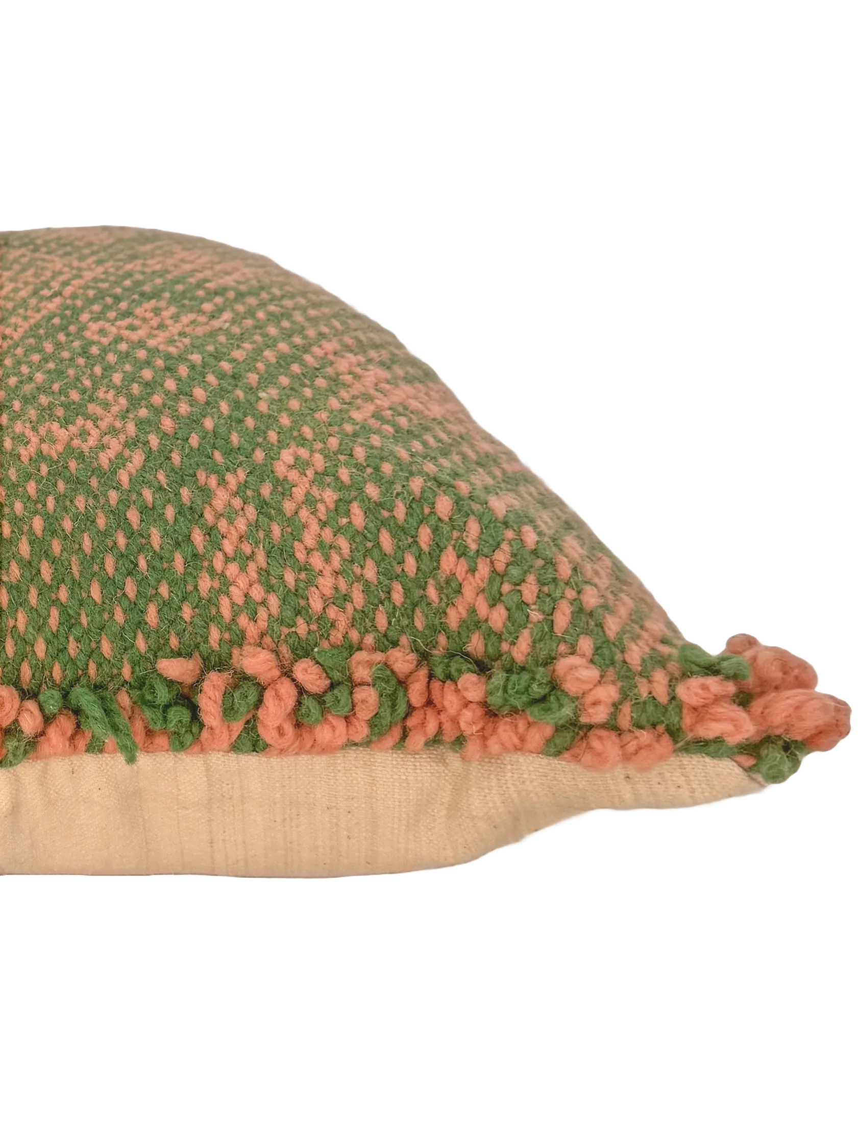 Anzal's Flatweave x Zanafi Pillow - Green/Pink