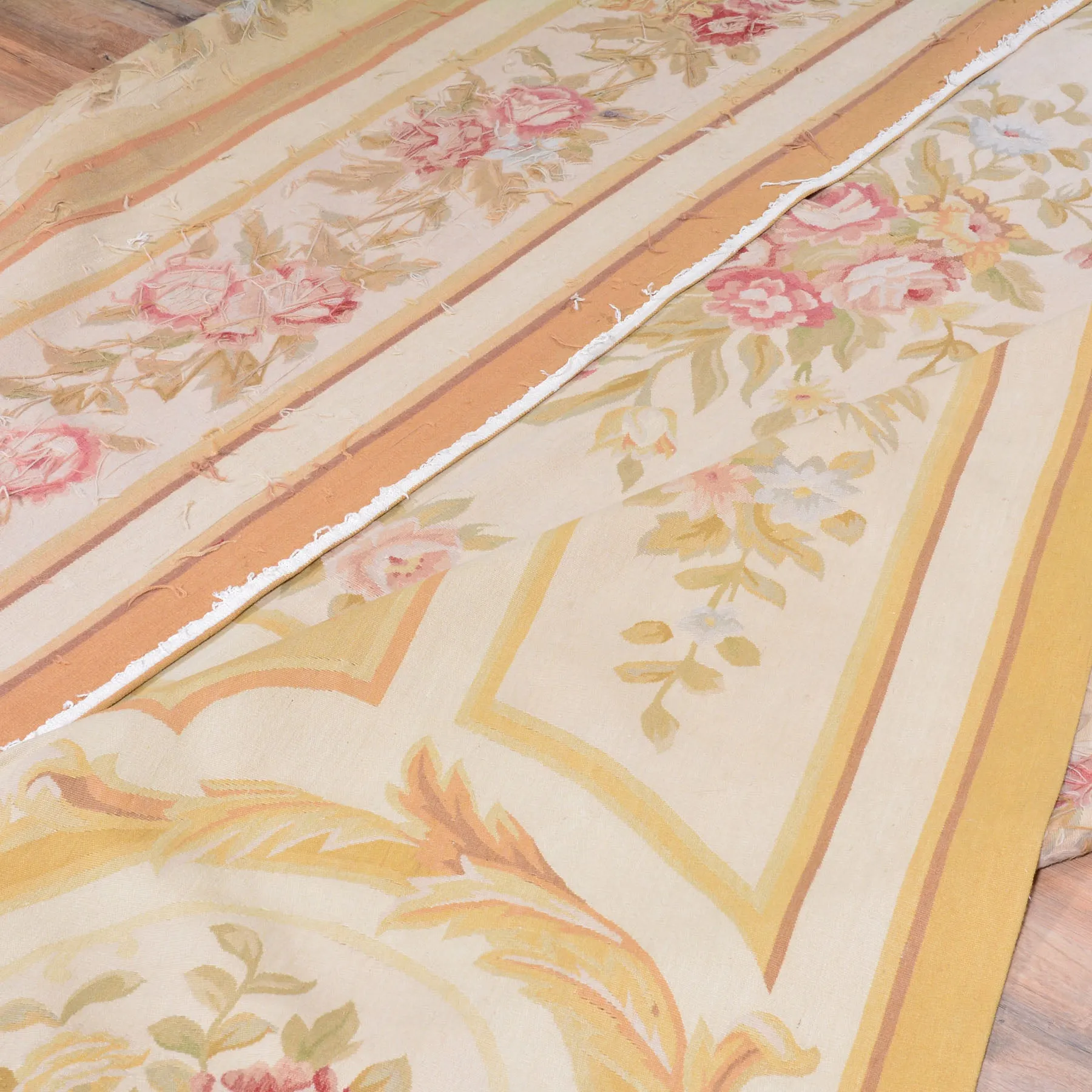 Aubusson Design Needlepoint Handmade Wool Area Rug (Size 10.0 X 14.0) Cwral-7080