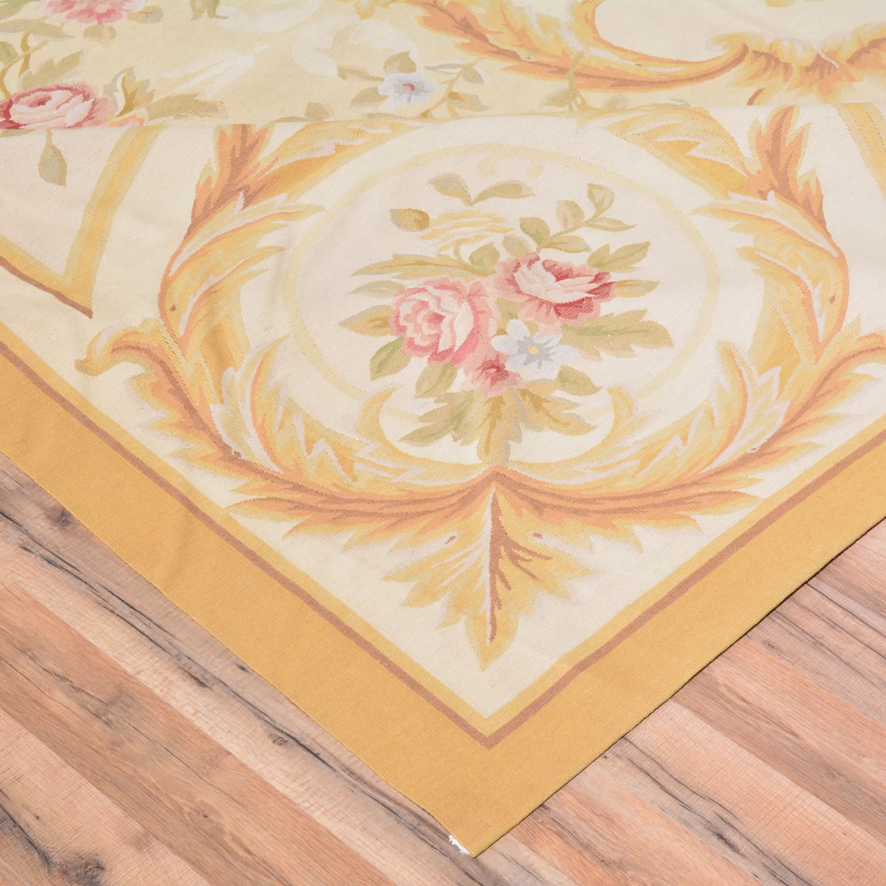 Aubusson Design Needlepoint Handmade Wool Area Rug (Size 10.0 X 14.0) Cwral-7080