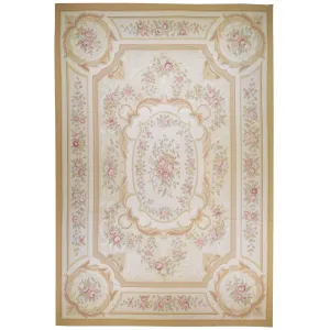 Aubusson Design Needlepoint Handmade Wool Area Rug (Size 10.0 X 14.0) Cwral-7080