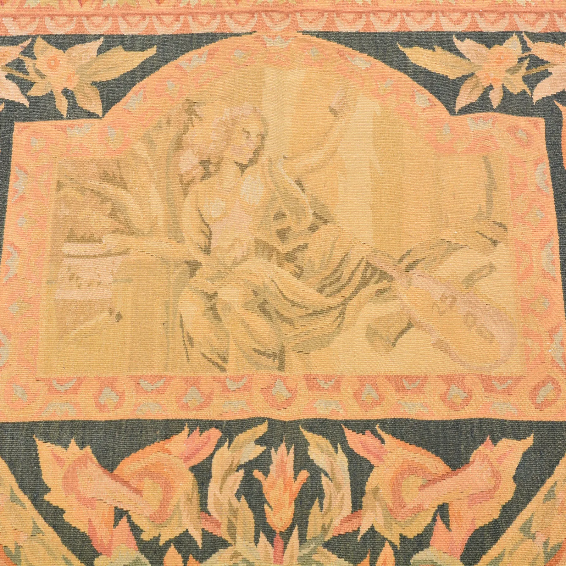 Aubusson Needlepoint Handmade Wool Area Rug (Size 7.0 X 10.0) Cwral-7077