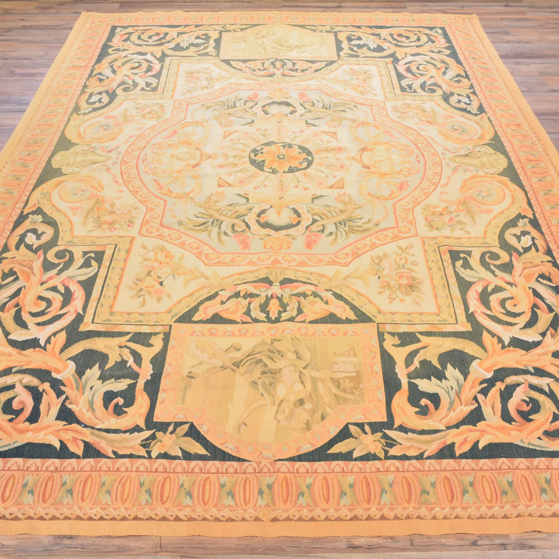 Aubusson Needlepoint Handmade Wool Area Rug (Size 7.0 X 10.0) Cwral-7077