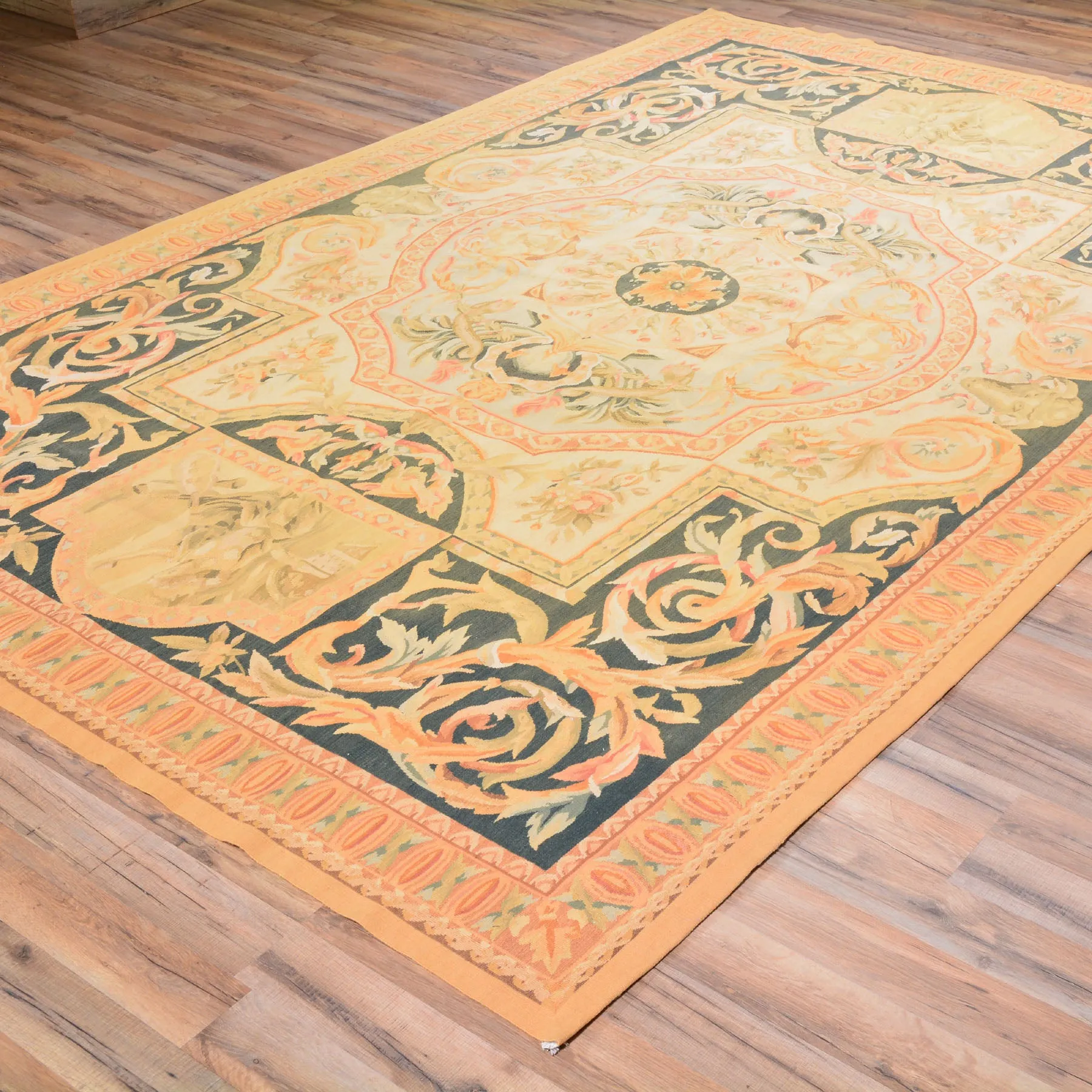 Aubusson Needlepoint Handmade Wool Area Rug (Size 7.0 X 10.0) Cwral-7077
