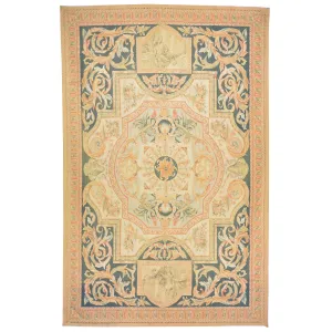 Aubusson Needlepoint Handmade Wool Area Rug (Size 7.0 X 10.0) Cwral-7077