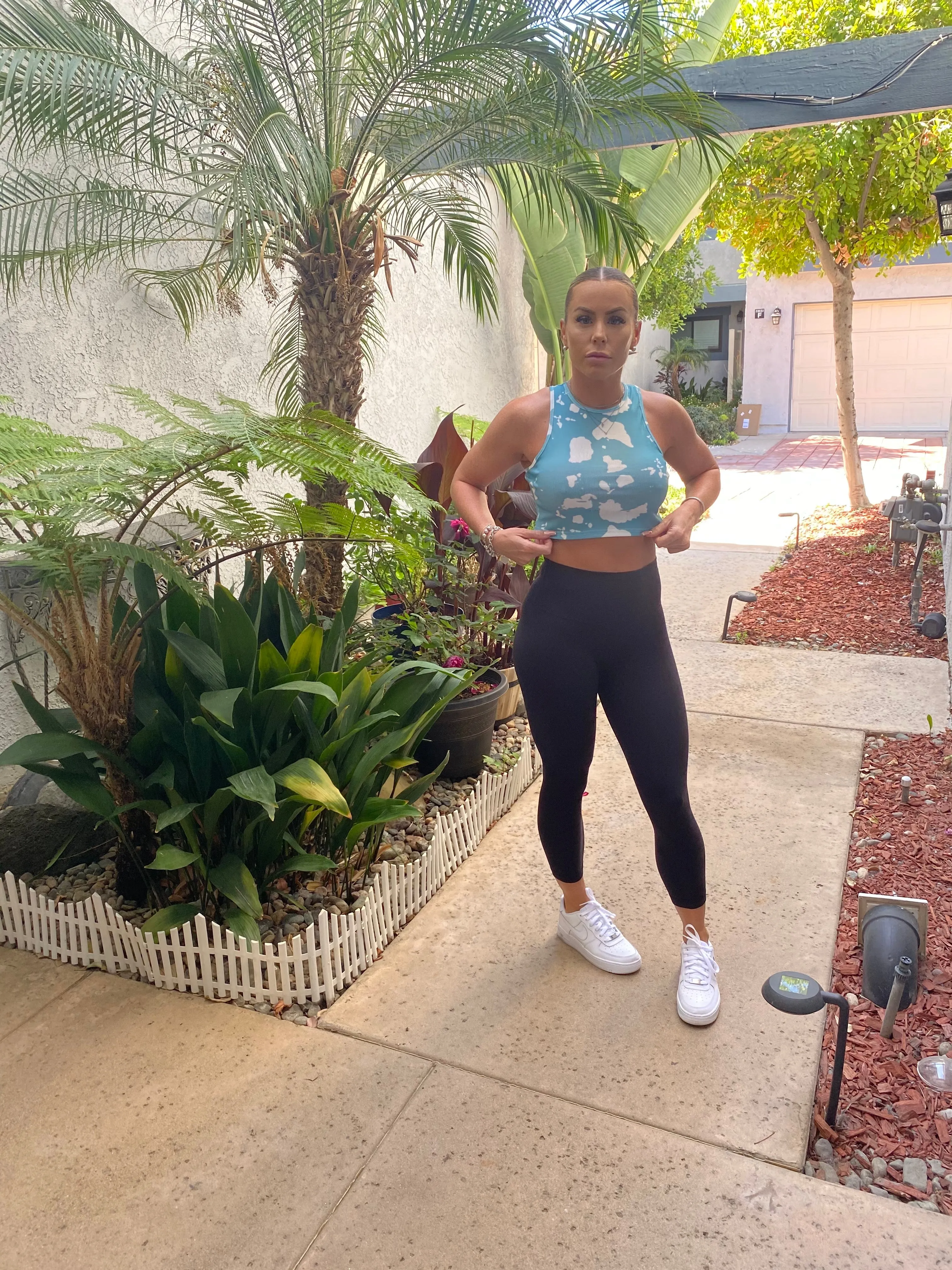BAMN Bleach Print Crop Top Tank