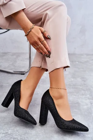 Block heel pumps