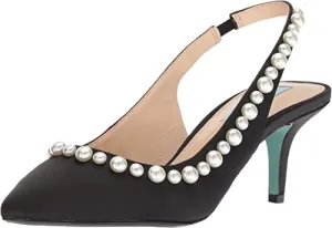 Blue by Betsey Johnson Women's SB-ISA Pump, Black Satin, 5 M US