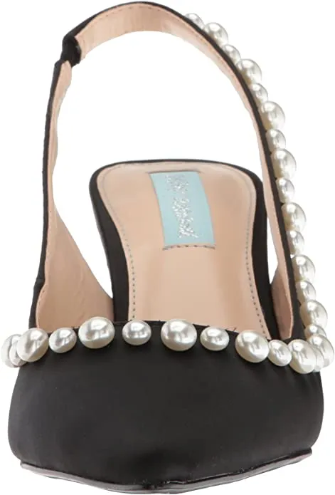 Blue by Betsey Johnson Women's SB-ISA Pump, Black Satin, 5 M US
