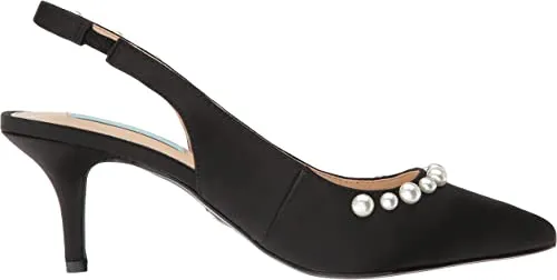 Blue by Betsey Johnson Women's SB-ISA Pump, Black Satin, 5 M US