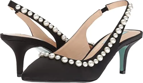 Blue by Betsey Johnson Women's SB-ISA Pump, Black Satin, 5 M US
