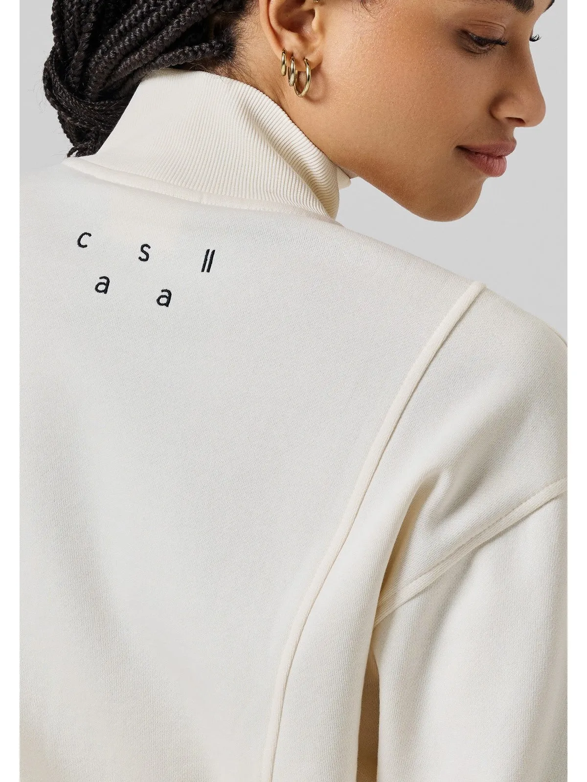 Bluza treningowa damska CASALL Comfy Full Zip Sweater biały