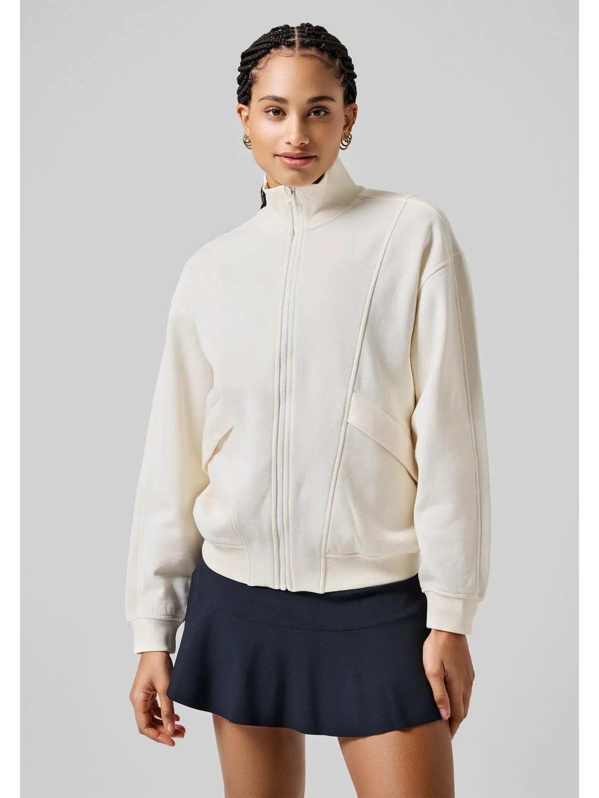 Bluza treningowa damska CASALL Comfy Full Zip Sweater biały
