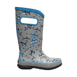 Bogs Kids' Pixel Shark Rain Boots - Gray Multi