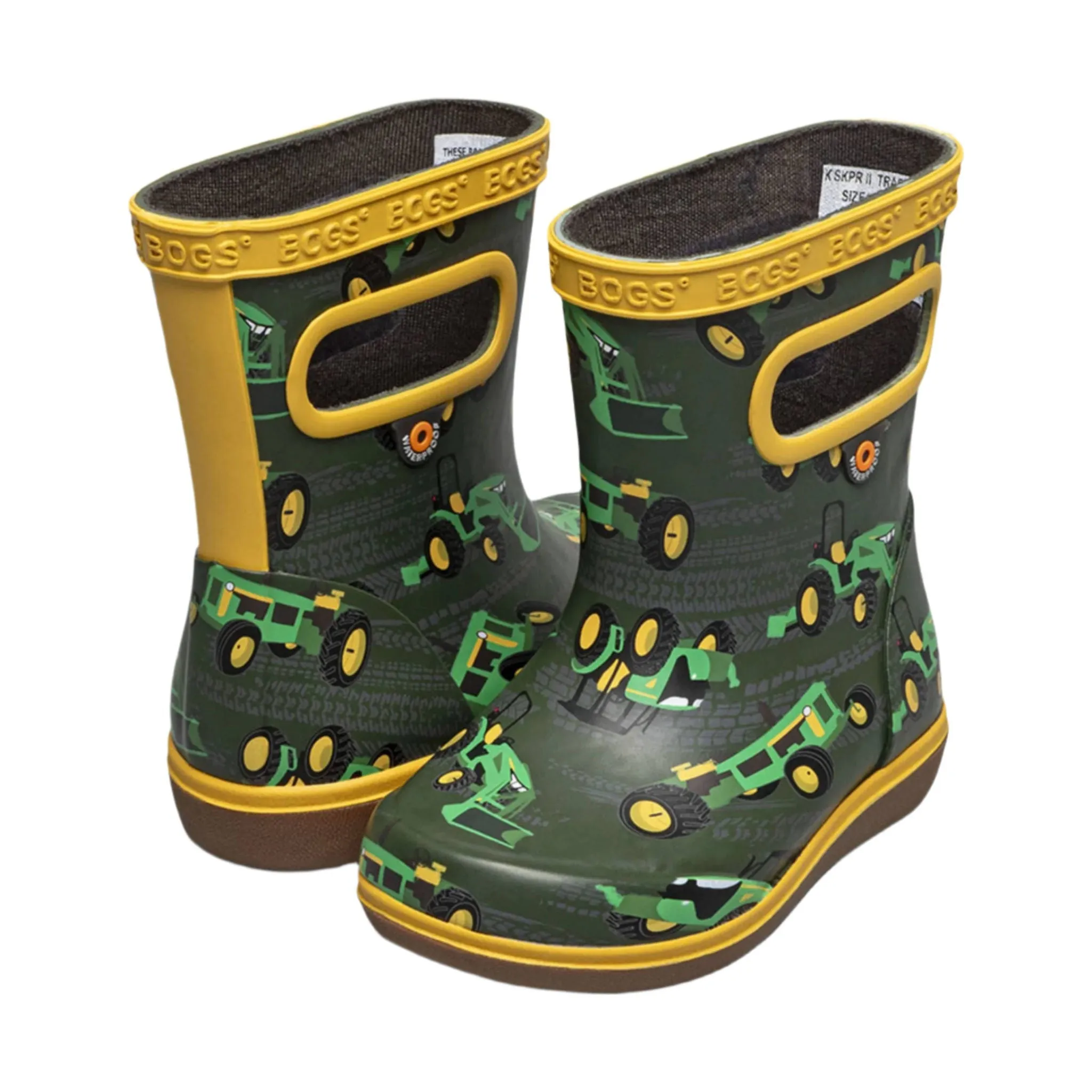 Bogs Kids' Skipper II Tractor Rain Boots- Green Multi
