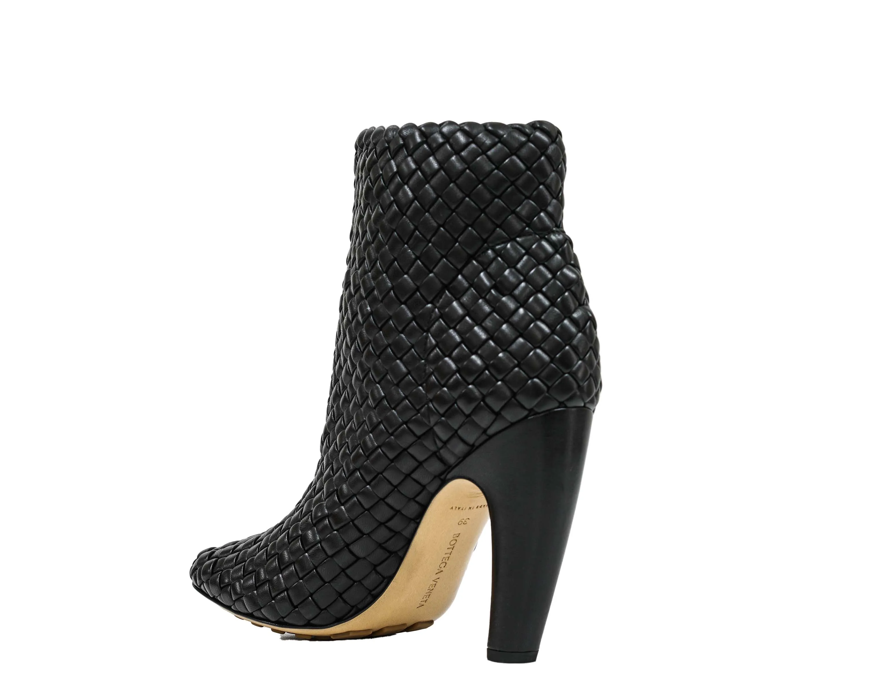 Bottega Veneta Women's Black Leather Woven Boot 716171 - 39 Last pair 50% off