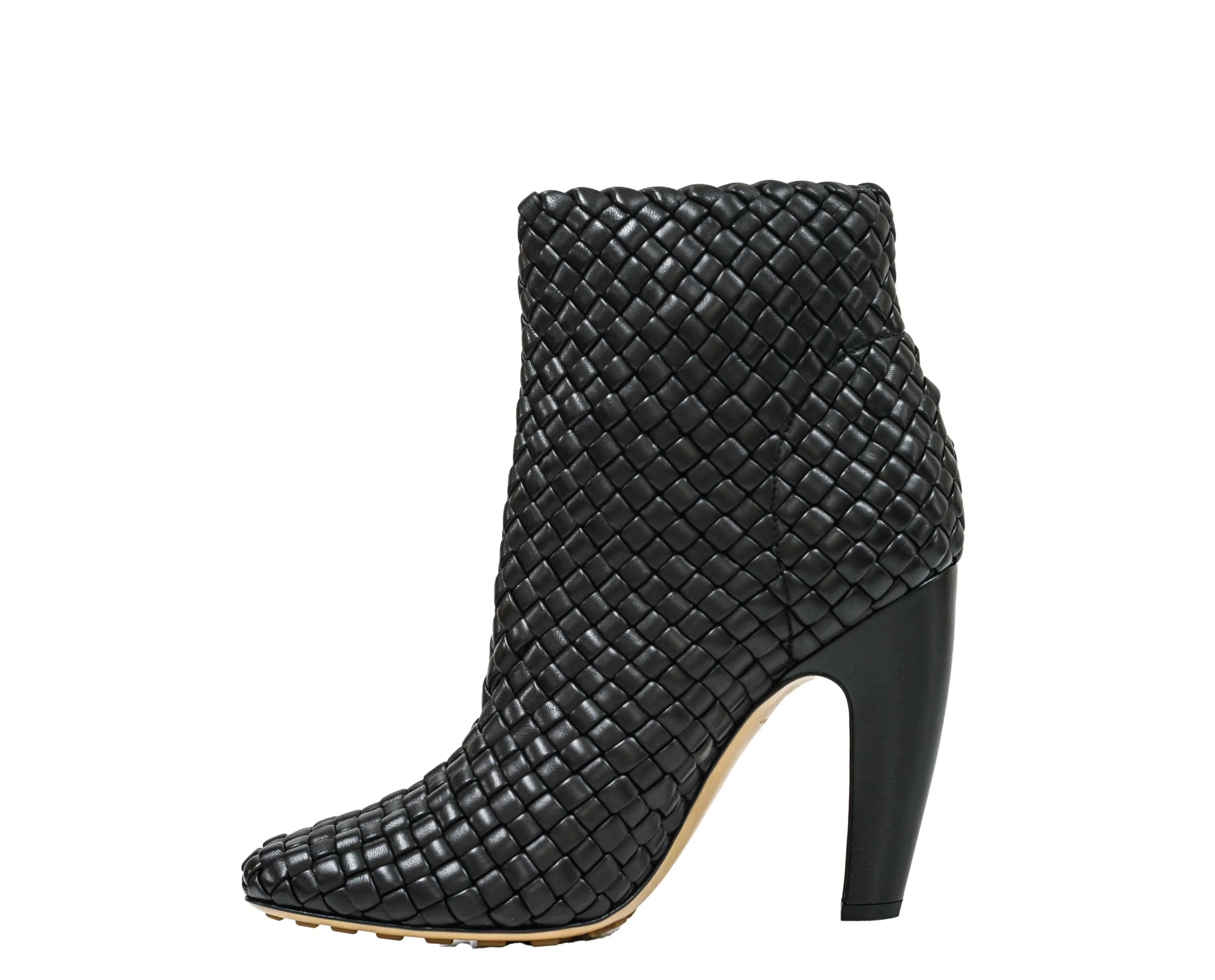 Bottega Veneta Women's Black Leather Woven Boot 716171 - 39 Last pair 50% off