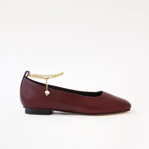 Burgundy Ballet Swap Golden Anklets