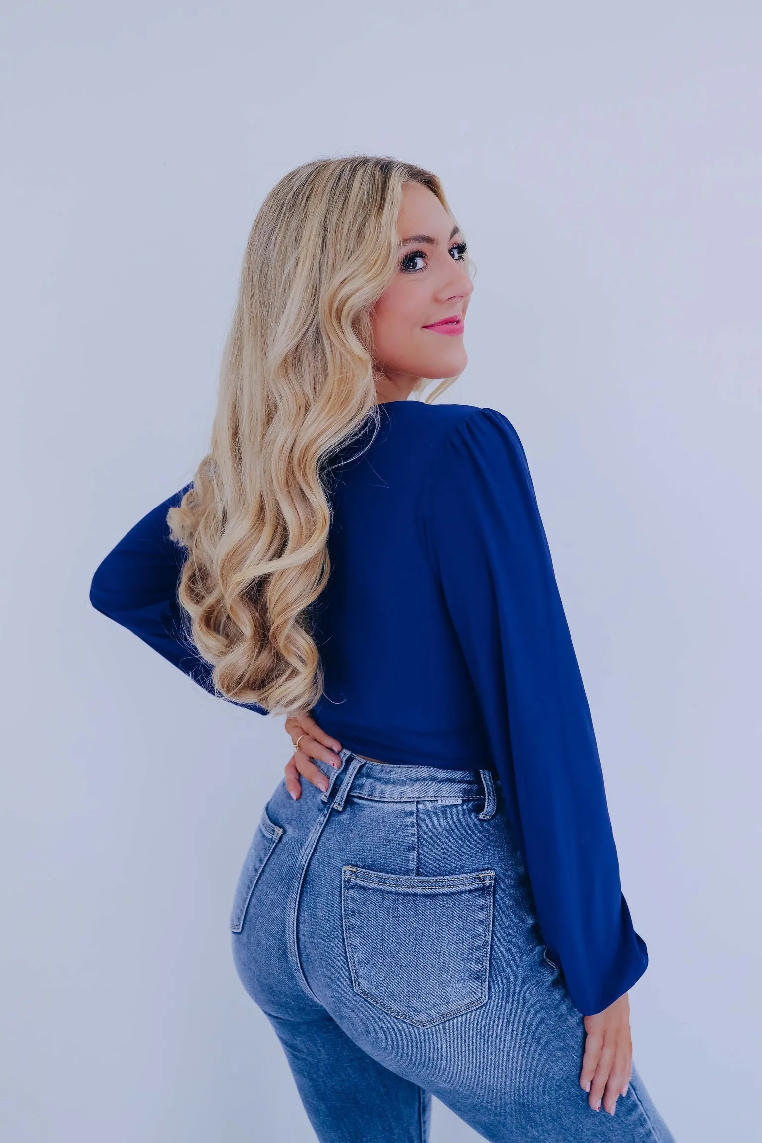Cassie Cut-Out Crop Top - Navy