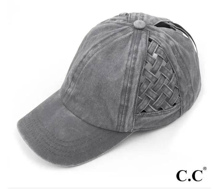 CC Woven Criss Cross Pony Cap