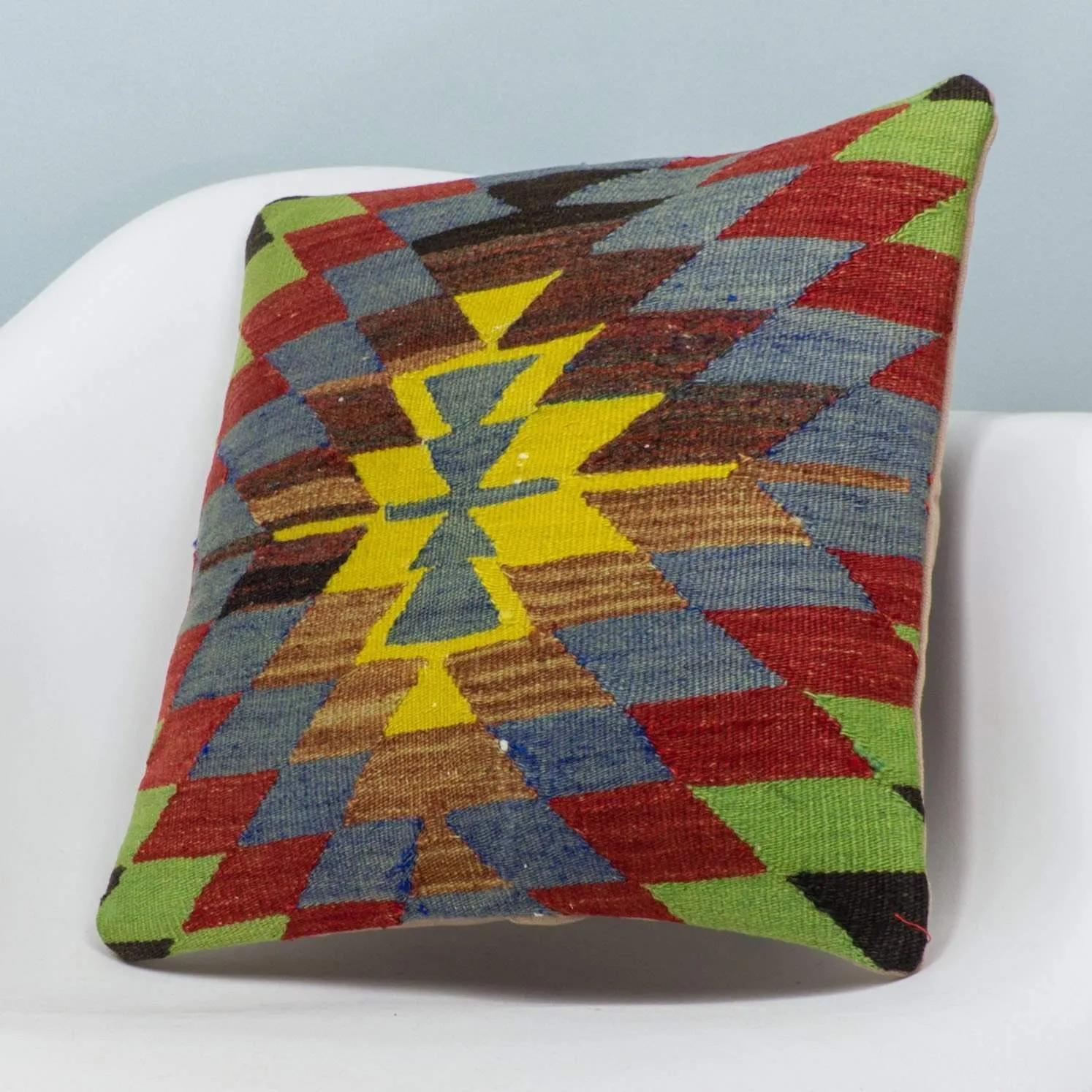 Chevron Multi Color Kilim Pillow Cover 16x16 3696
