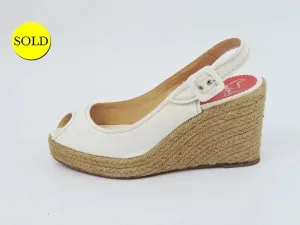 Christian Louboutin Menorca Espadrille Wedge Sandal Size 36 It (6 Us)