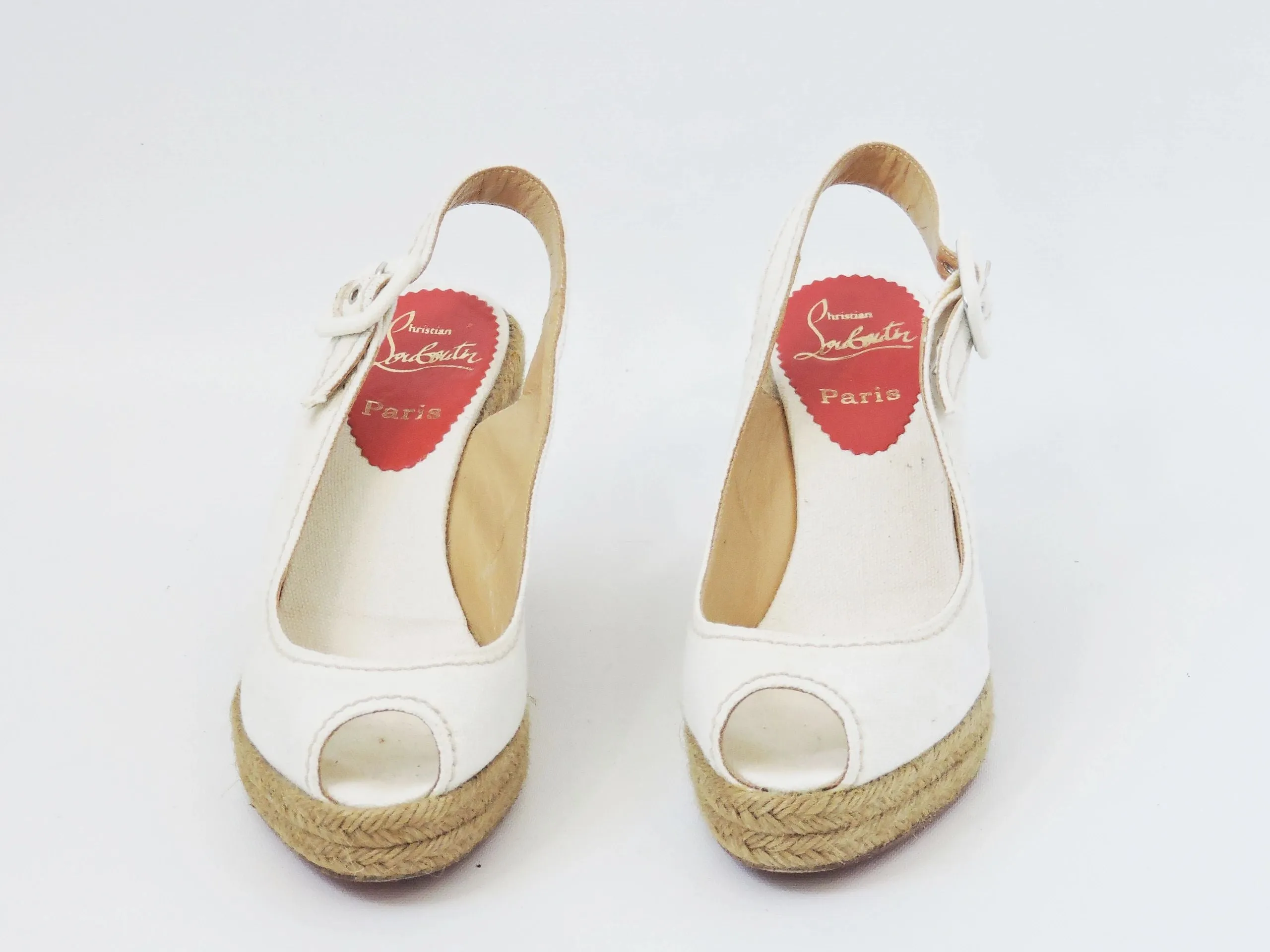 Christian Louboutin Menorca Espadrille Wedge Sandal Size 36 It (6 Us)