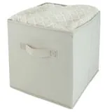 Collapsible Non-Woven Storage Cube in Ivory