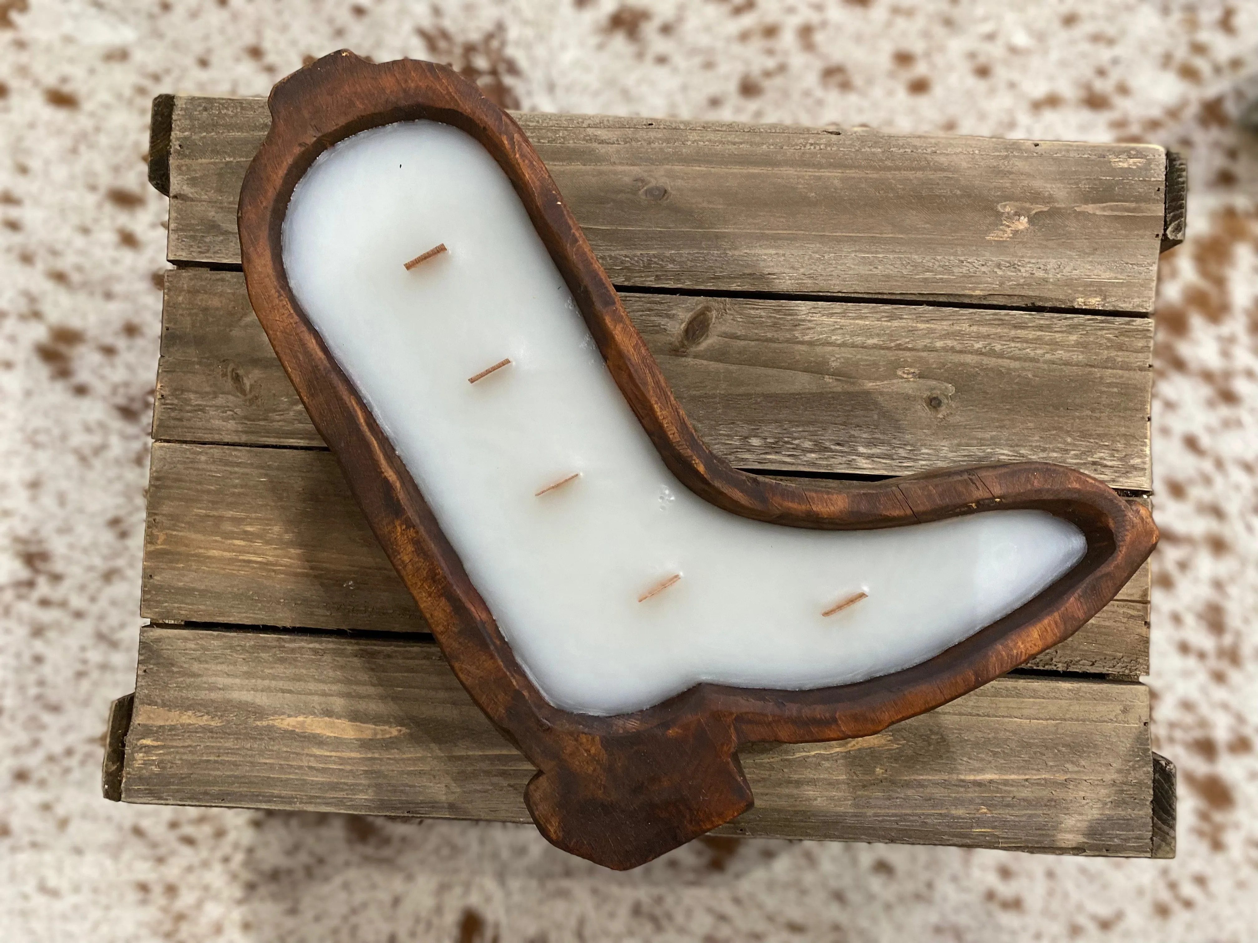 Cowboy Boots Dough Bowl Candle