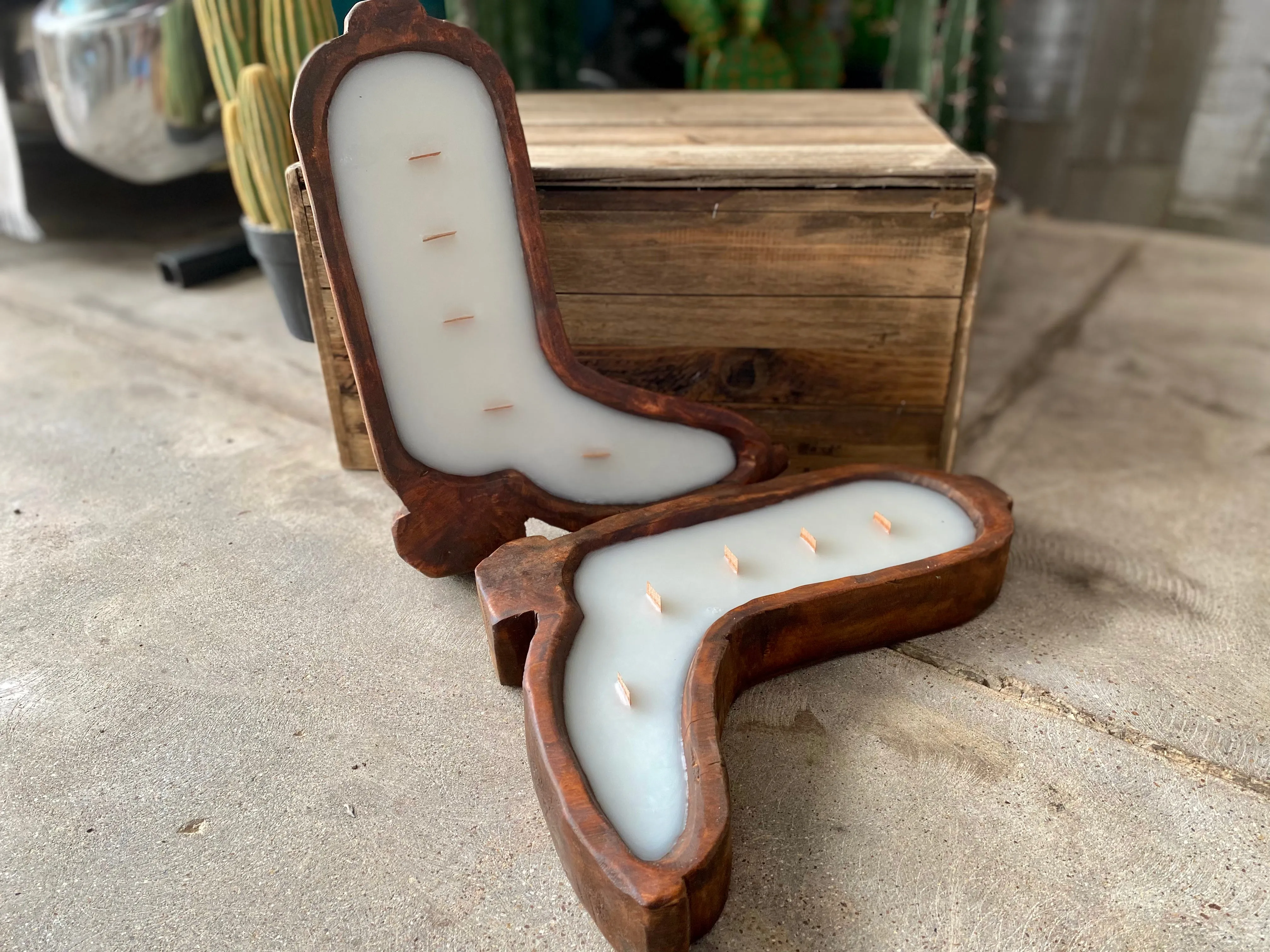 Cowboy Boots Dough Bowl Candle