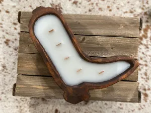 Cowboy Boots Dough Bowl Candle