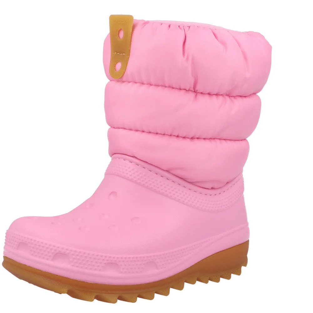 Crocs Kids Classic Neo Puff Pink Tweed Boot