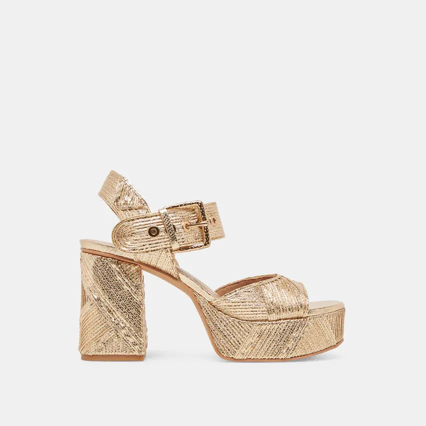 Dolce Vita Woven Heels- Gold