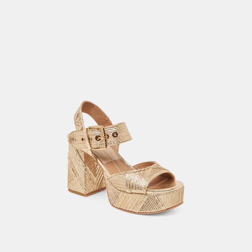 Dolce Vita Woven Heels- Gold
