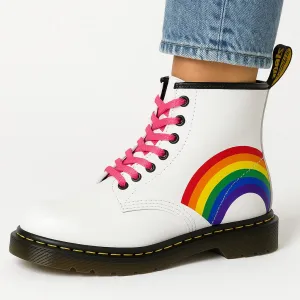 Dr. Martens 1460 Rainbow Customised Style White Ankle Boots