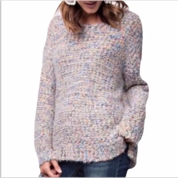 EASEL Multi pastel fuzzy sweater S/M