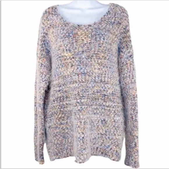 EASEL Multi pastel fuzzy sweater S/M