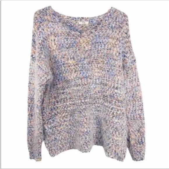 EASEL Multi pastel fuzzy sweater S/M