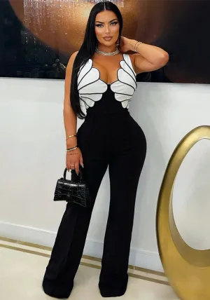 Elegant Sleeveless V-Neck Jumpsuit with Sculpted Design