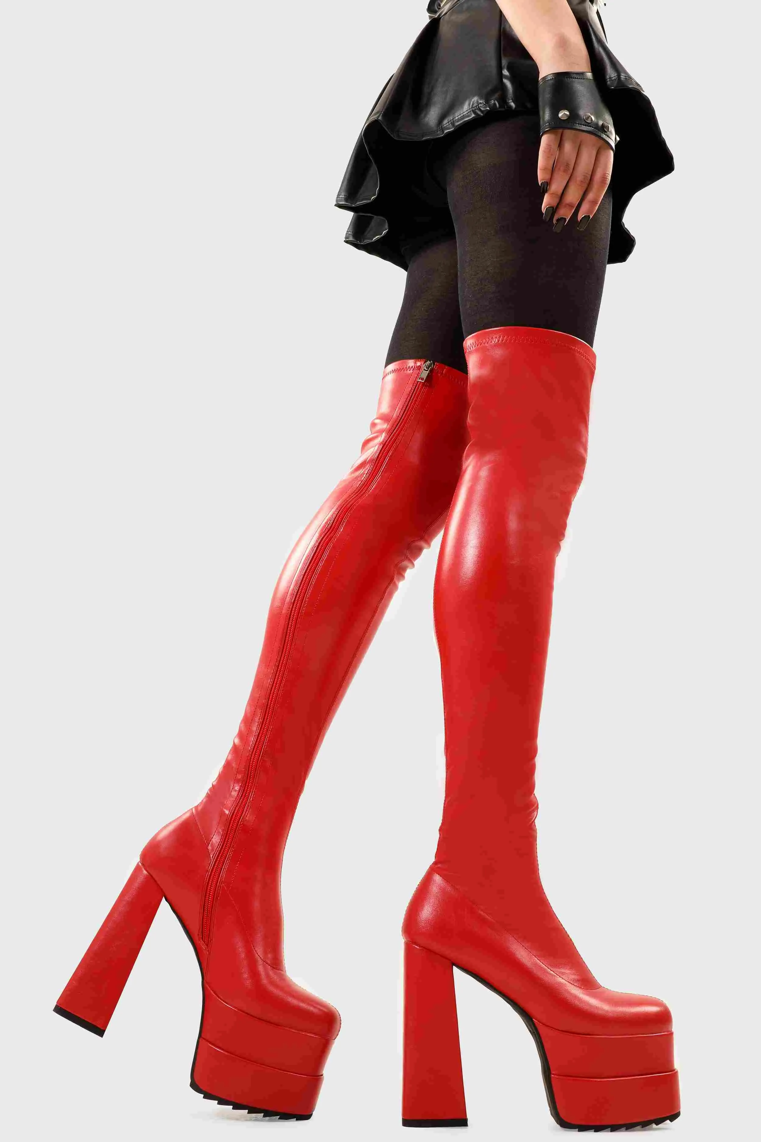 Fantasies Platform Thigh High Boots