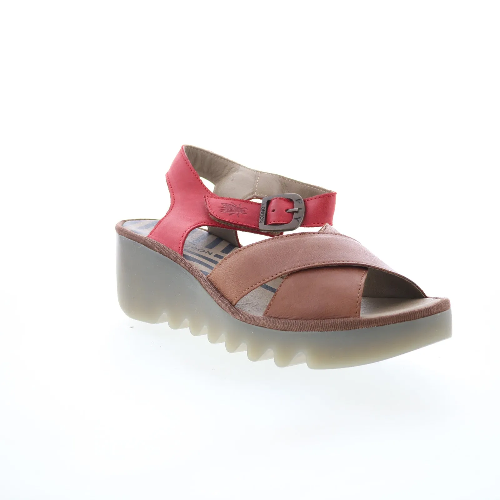 Fly London Bace BACE411FLY-002 Womens Brown Leather Wedges Sandals Shoes