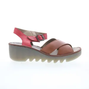 Fly London Bace BACE411FLY-002 Womens Brown Leather Wedges Sandals Shoes