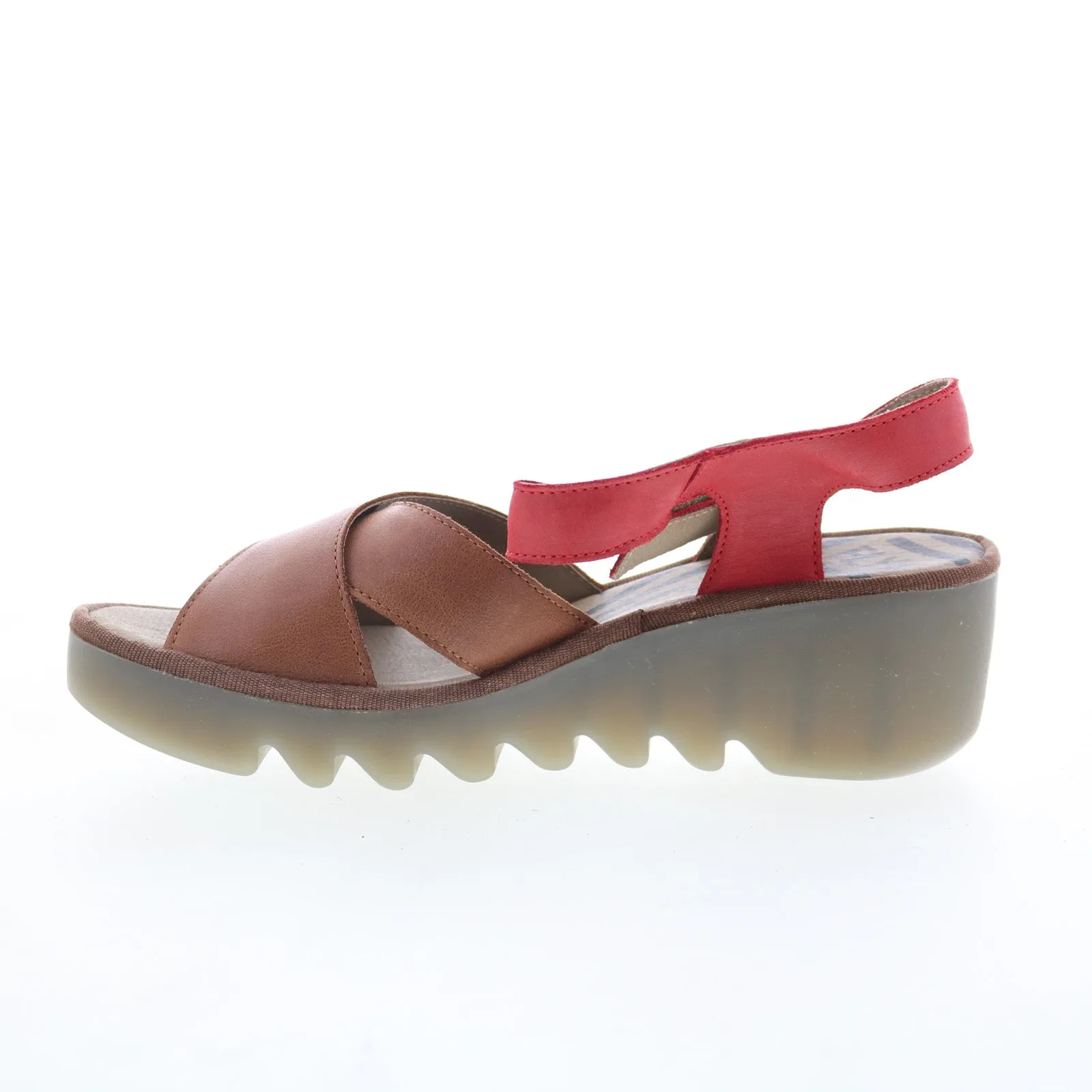 Fly London Bace BACE411FLY-002 Womens Brown Leather Wedges Sandals Shoes